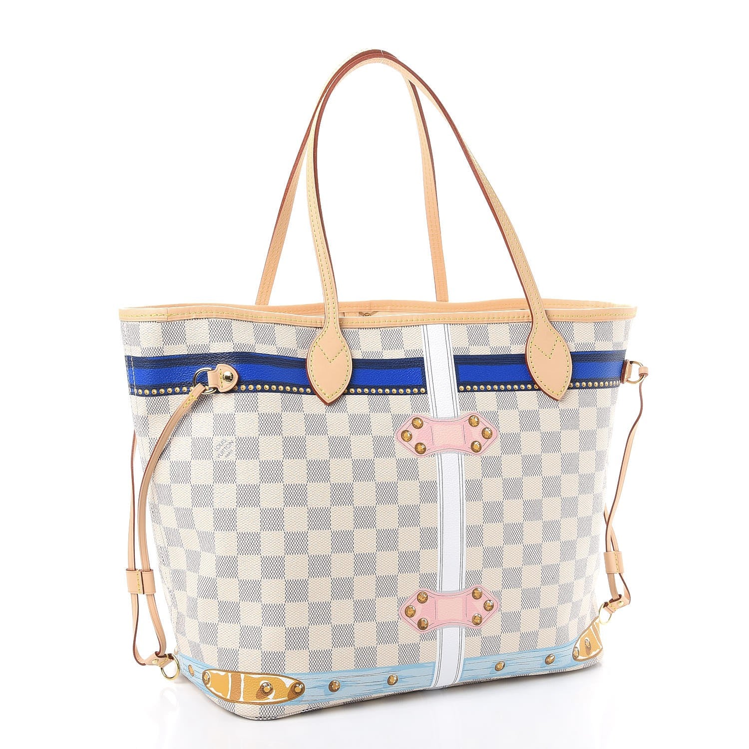 Louis Vuitton Damier Azur Summer Trunks Capri Neverfull MM 4 of 9