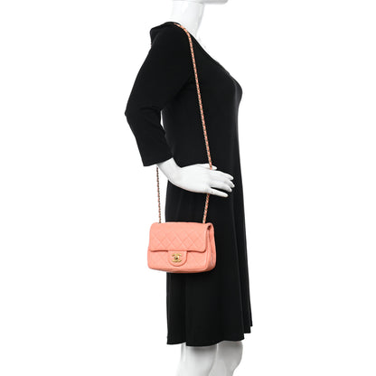 Chanel Lambskin Quilted Mini Pearl Crush Flap Light Orange 2 of 13