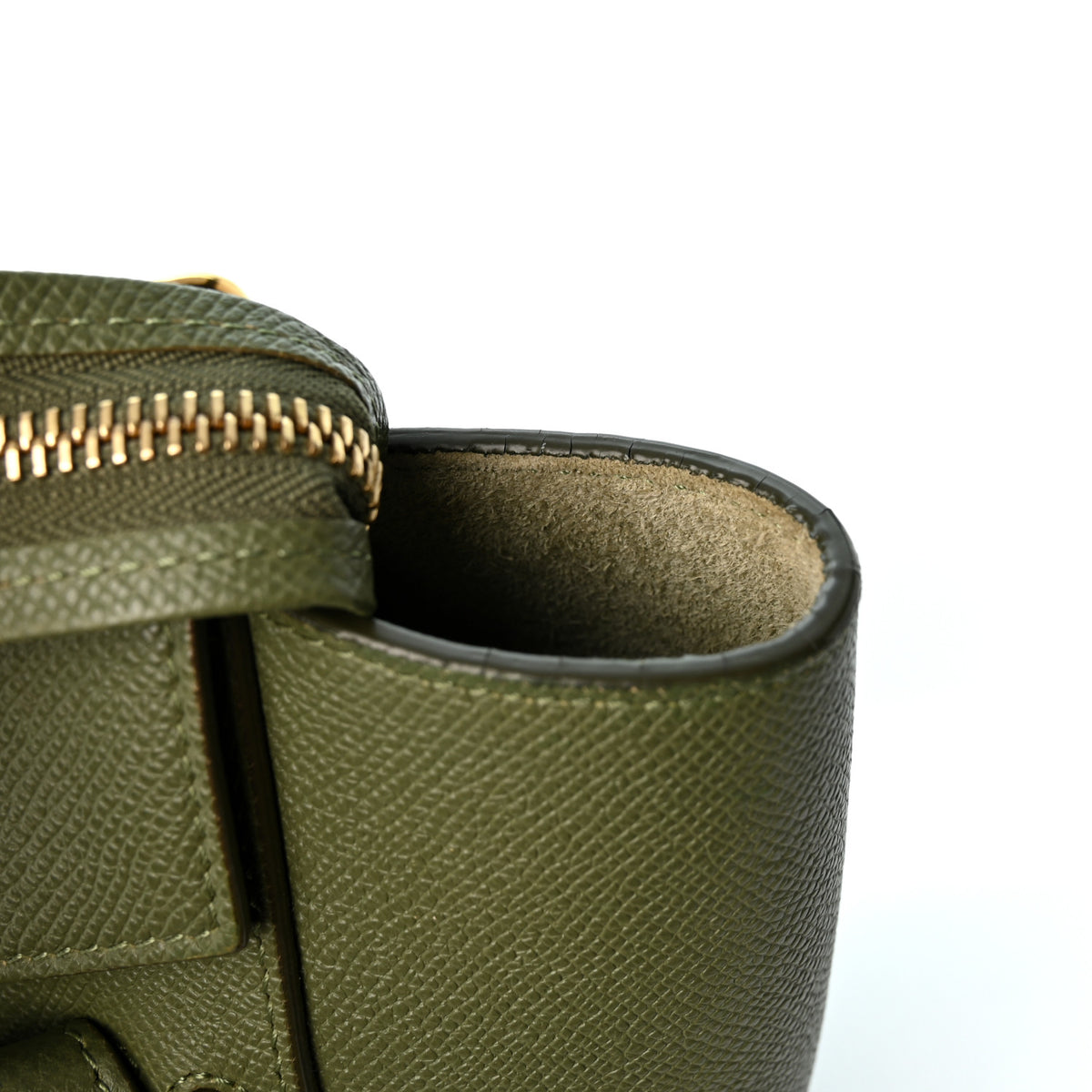 Celine Grained Calfskin Micro Belt Bag Army Green 10 of 10
