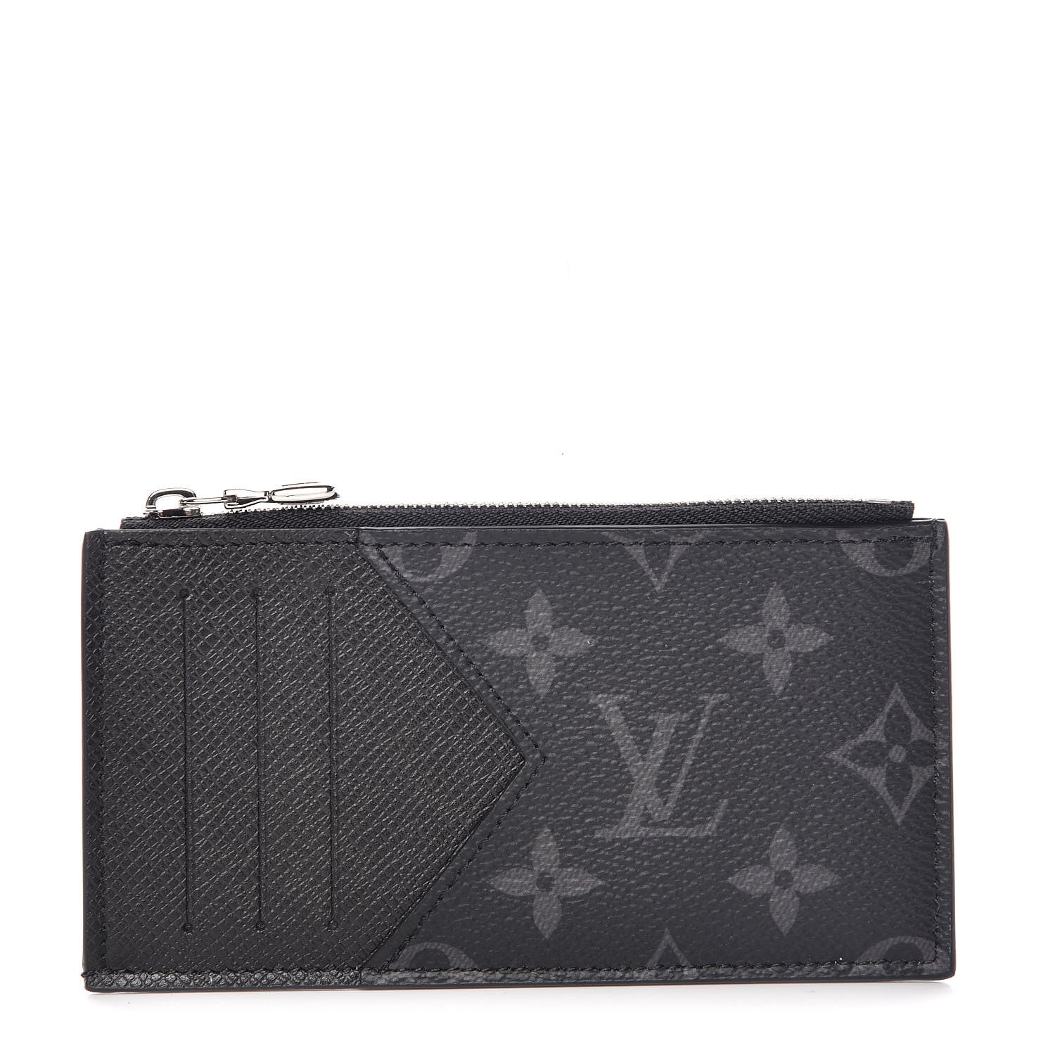 Louis Vuitton Monogram Eclipse Taiga Coin Card Holder 1 of 7