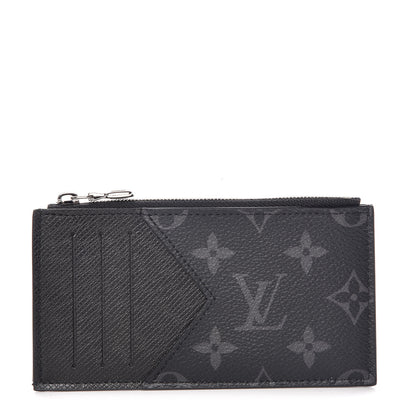 Louis Vuitton Monogram Eclipse Taiga Coin Card Holder 1 of 7