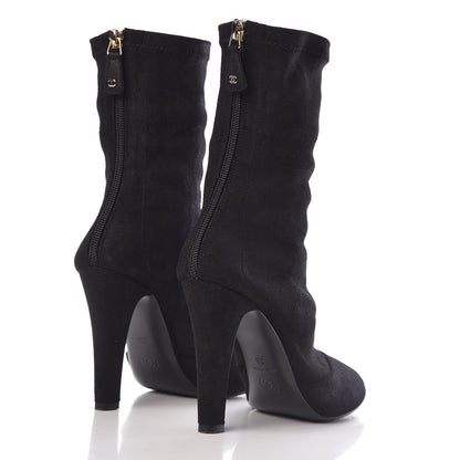 Chanel Suede Short Boots 38 Black 4 of 10