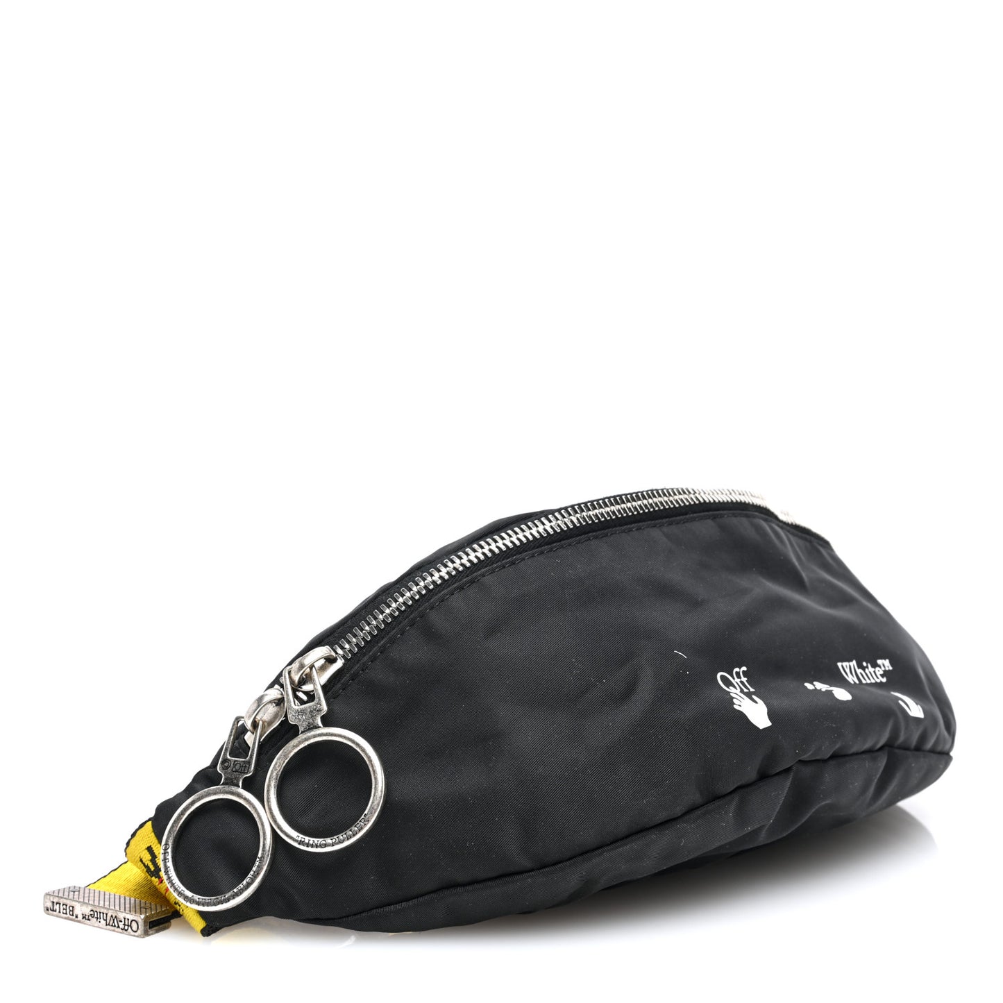 Canvas Logo Print Belt Bag Black