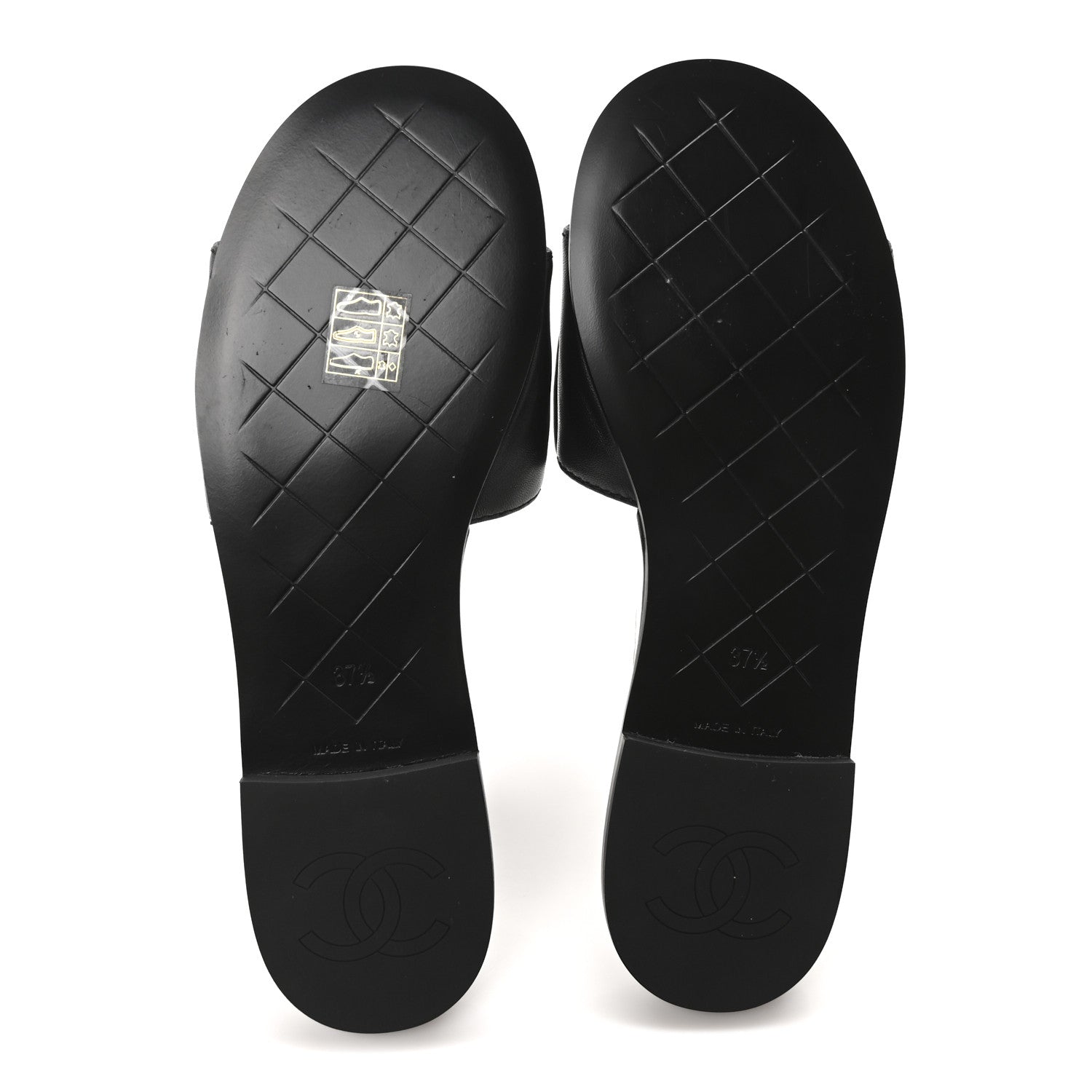 Chanel Lambskin Quilted Turnlock Flat Mules 37.5 Black 6 of 9