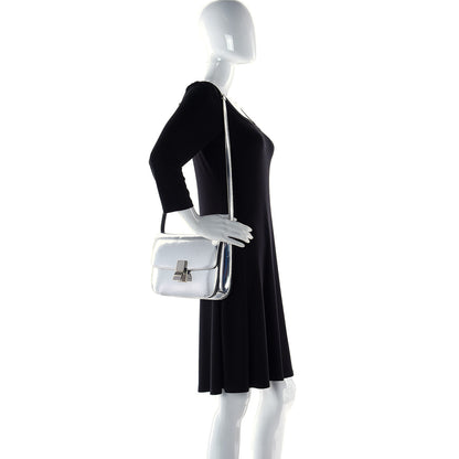 Celine Mirror Box Calfskin Medium Classic Box Flap Bag Silver 24 of 24