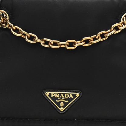 Prada Tessuto Nylon Padded Chain Shoulder Bag Black 7 of 9