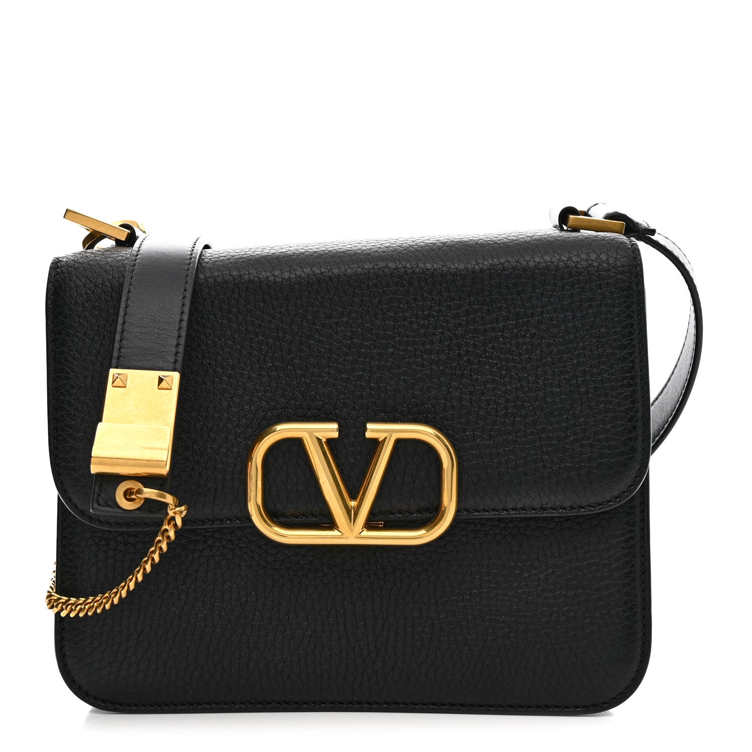 Valentino Garavani Grained Calfskin Large VSling Shoulder Bag Black 1 of 10