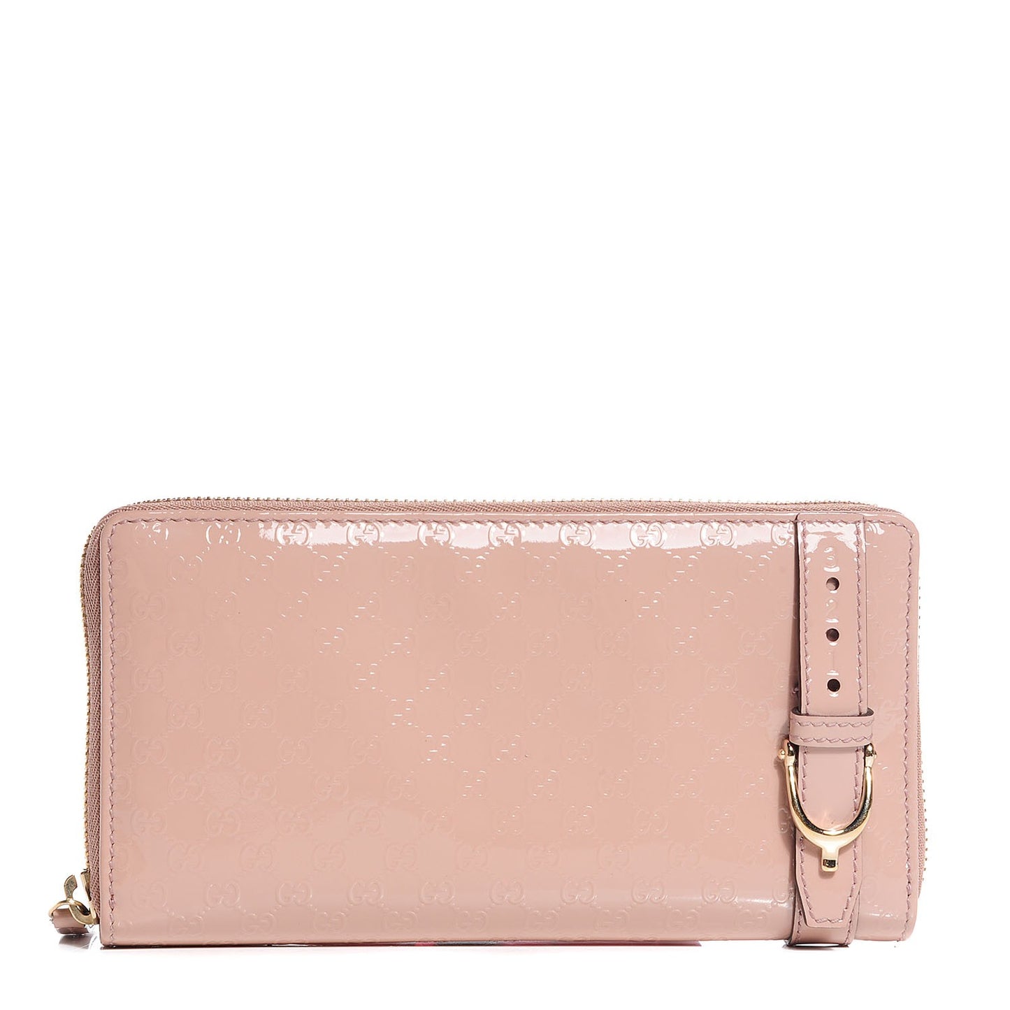 Patent Microguccissima Nice Zip Around Wallet Dark Cipria