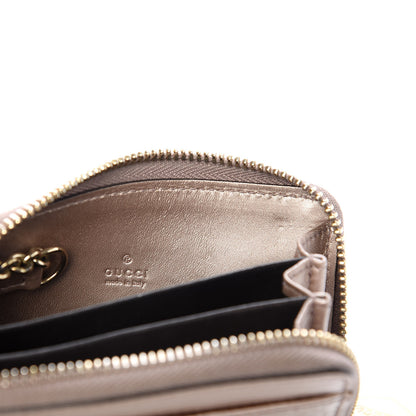 Gucci Patent Microguccissima Heart Detail Zip Around Card Case Pink 6 of 7