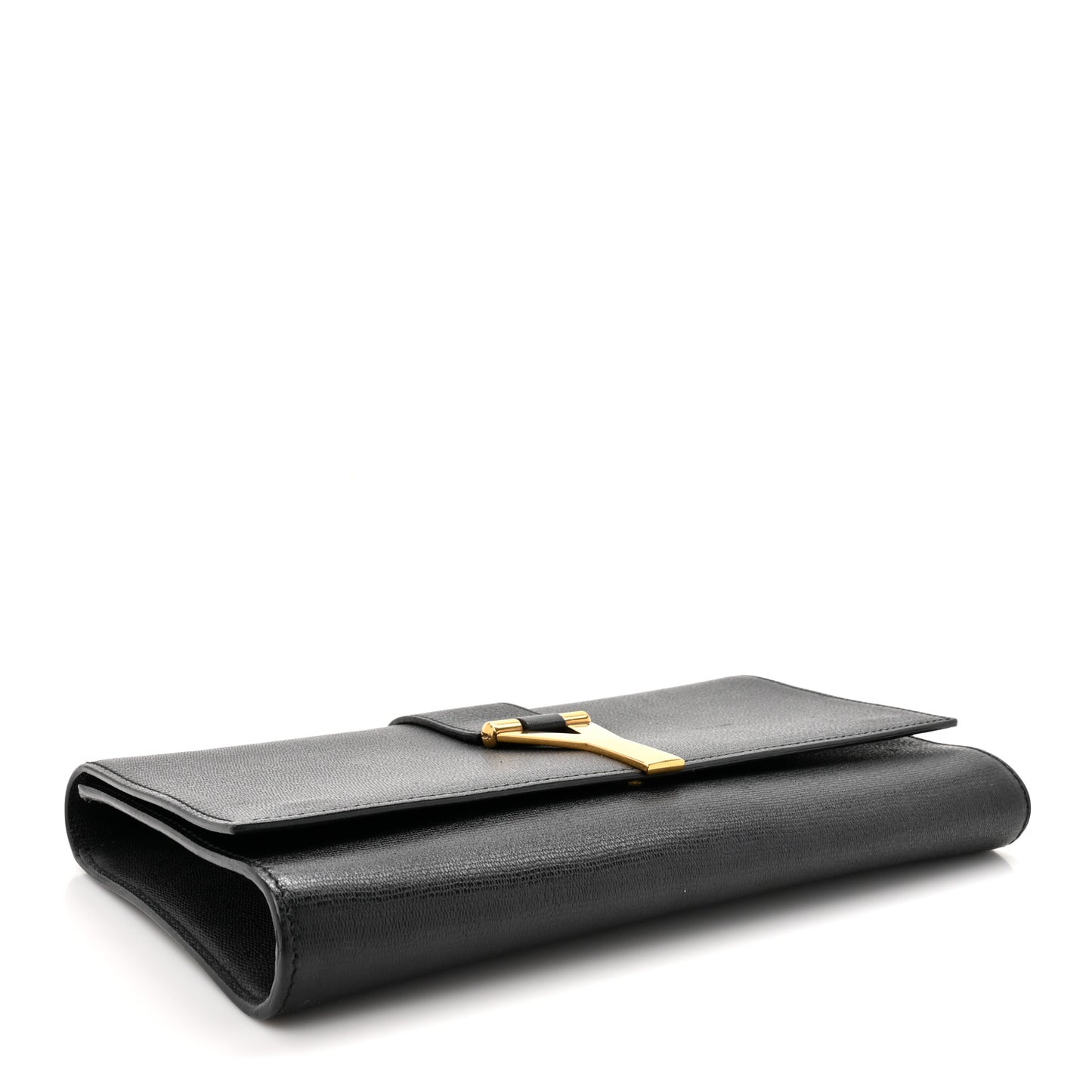 Textured Calfskin Classic Y Ligne Clutch Black