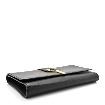 Saint Laurent Textured Calfskin Classic Y Ligne Clutch Black 4 of 11