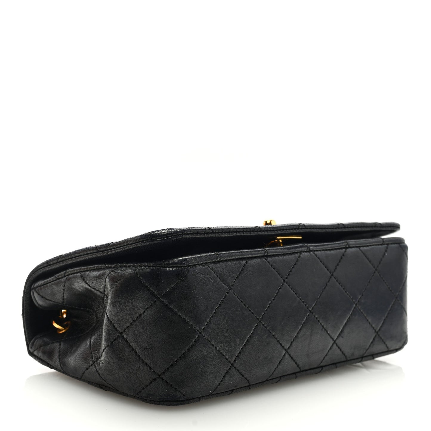 Lambskin Quilted Small Single Flap Bag Black