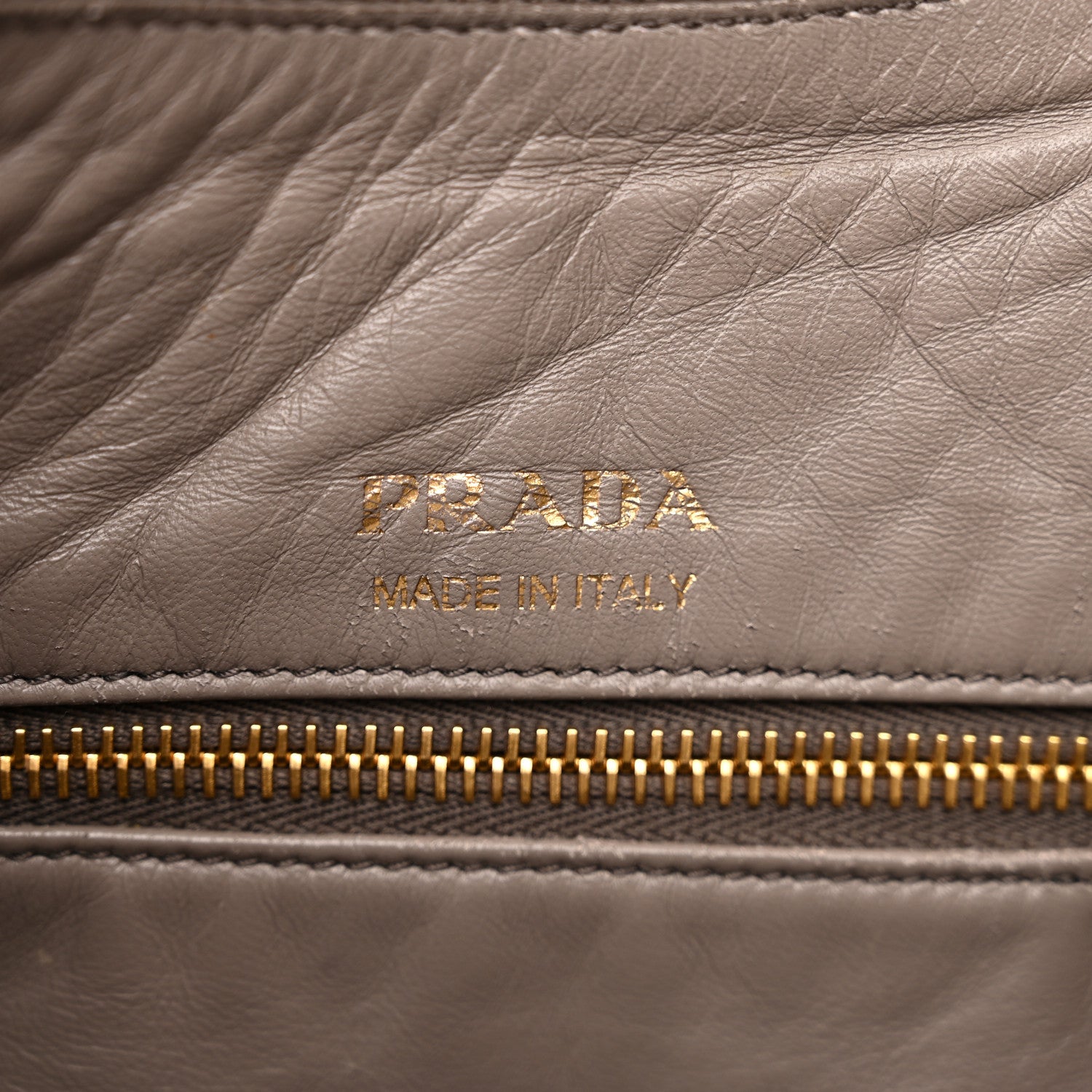 Prada Vitello Daino Soft Large Zippered Messenger Hobo Argilla 6 of 12