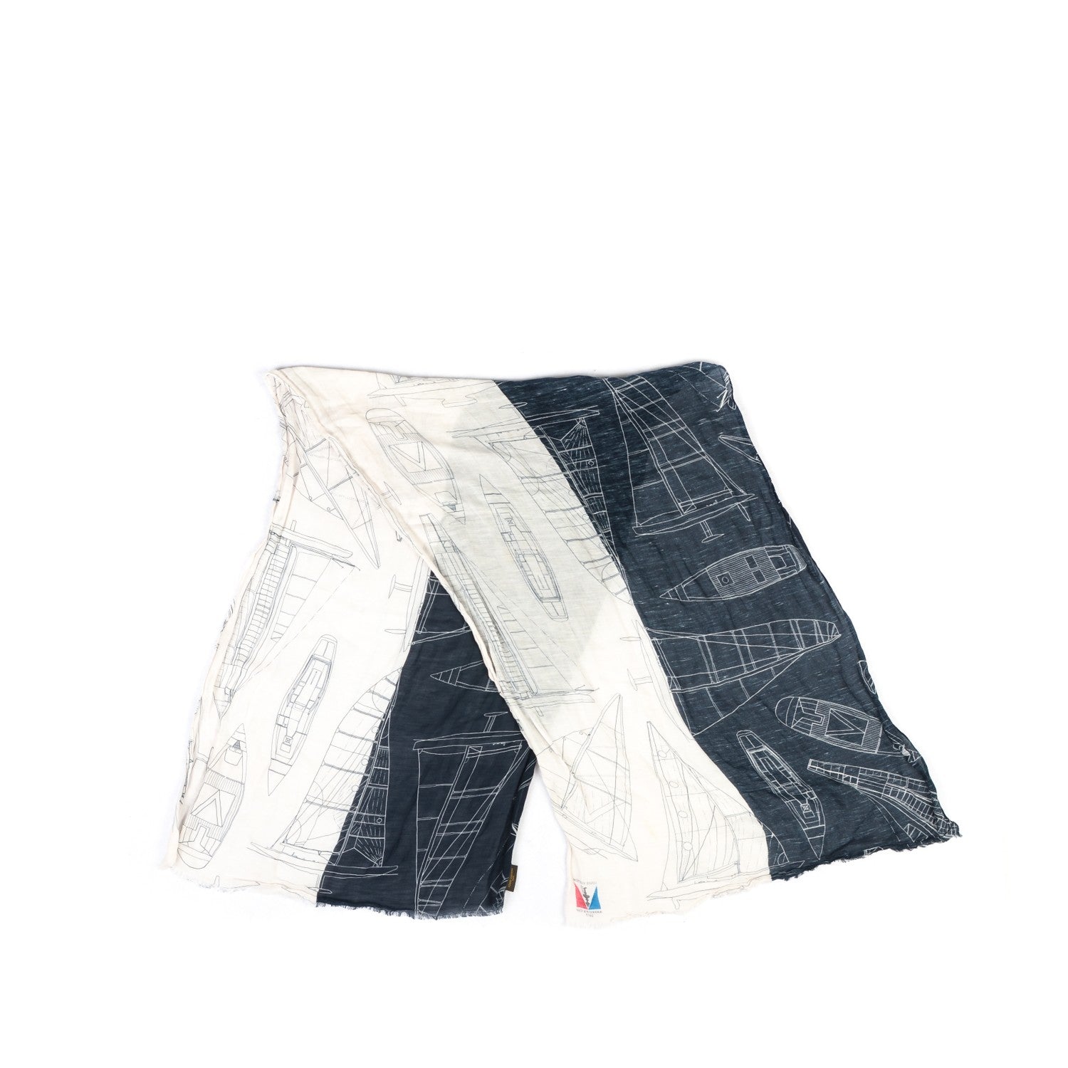 Louis Vuitton Cotton Linen Victory Boat Stole Navy 4 of 5