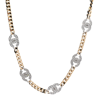 Chanel Crystal Chain CC Link Choker Gold Silver 1 of 6