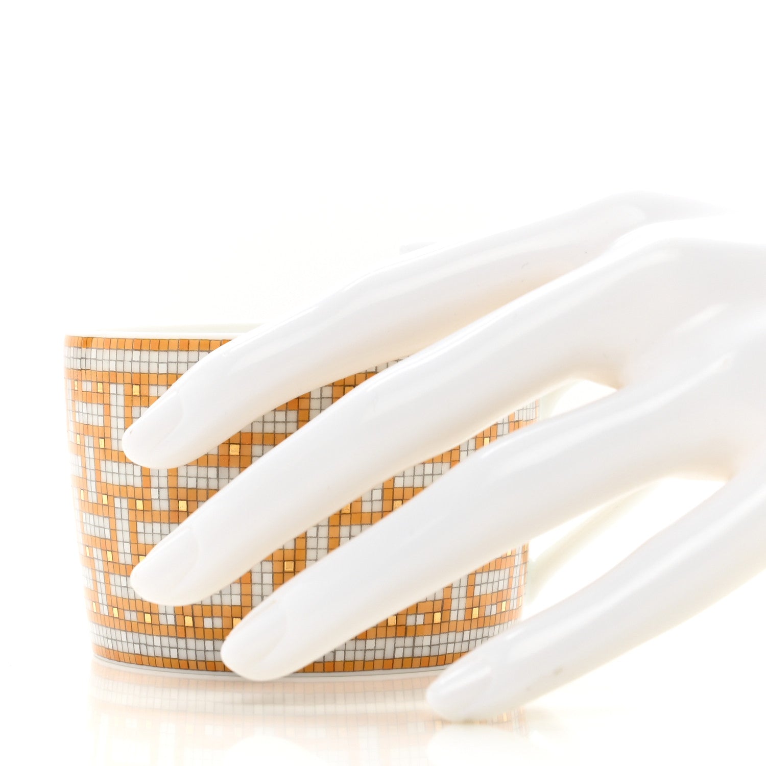 Hermes Porcelain Mosaique Au 24 Gold Tea Cup 2 of 7