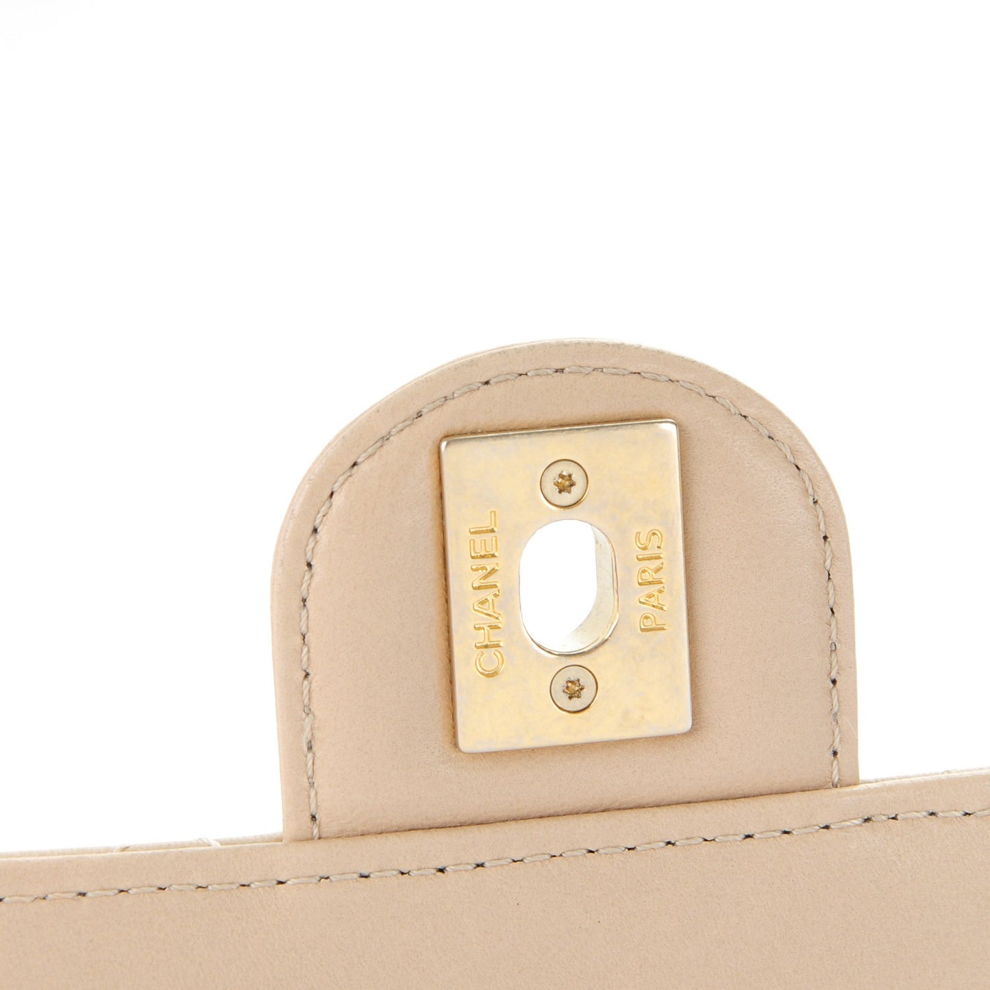 Lambskin Quilted Medium Crossing Times Flap Beige