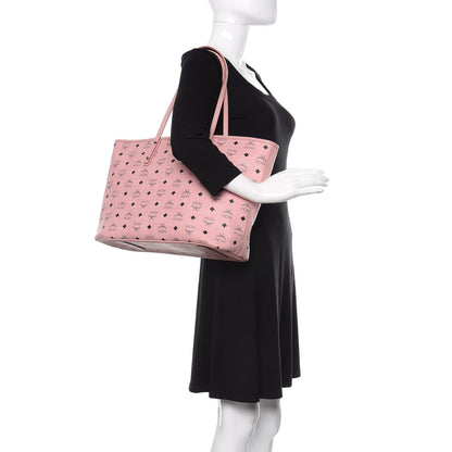 MCM Visetos Medium Anya Shopper Tote Light Pink 2 of 12