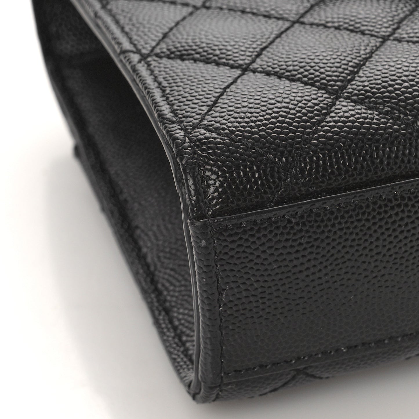 Grain De Poudre Textured Mixed Matelasse Triquilt Small Monogram Satchel Black