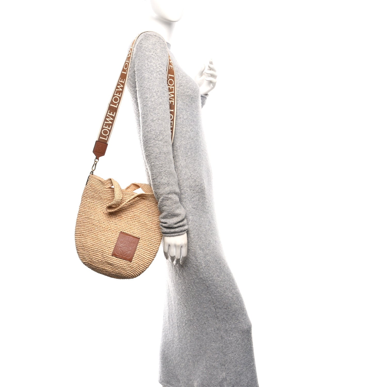Loewe Raffia Mini Slit Tote Bag Natural Tan 3 of 9