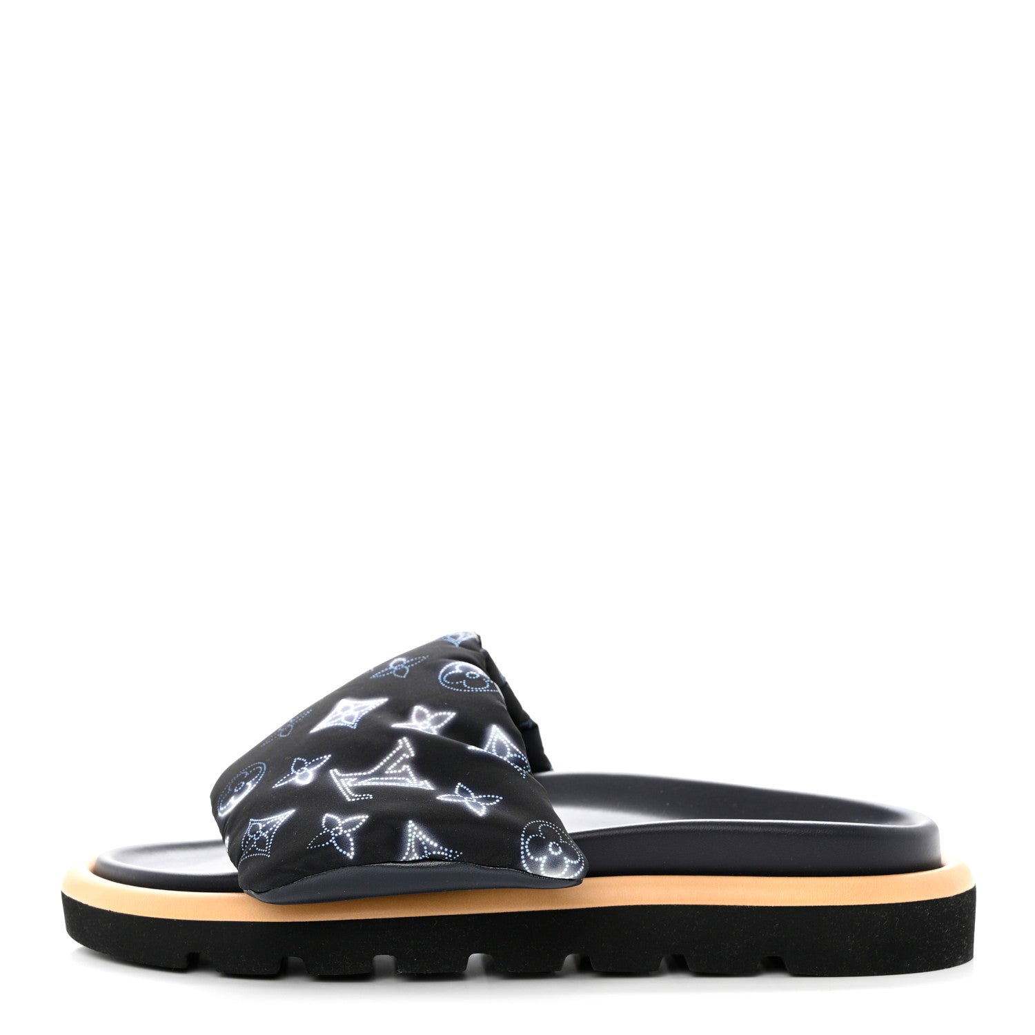 Louis Vuitton Nylon Monogram Womens Pool Pillow Comfort Mules 40 Navy Blue 1 of 8
