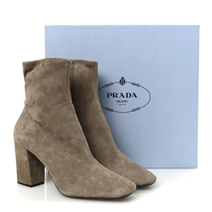 Prada Camoscio Stretch Boots 38.5 Pietra 9 of 9