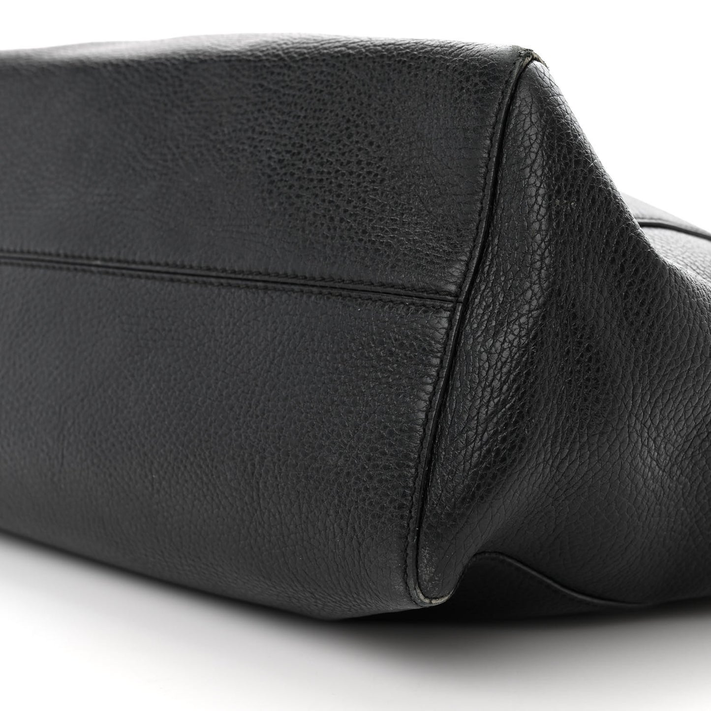 Pebbled Calfskin Medium Swing Tote Black