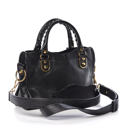 Balenciaga Chevre Gold Metallic Edge Hardware Mini City Black 3 of 13