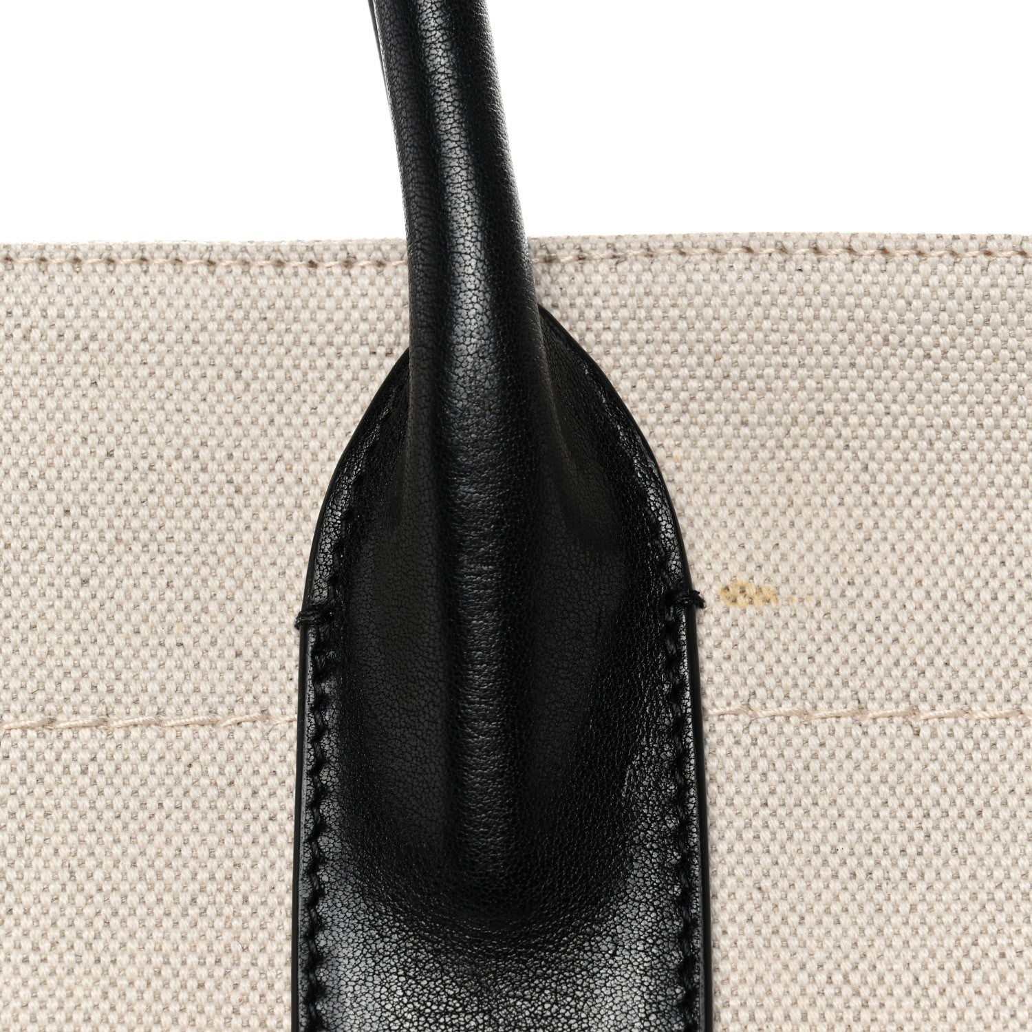 Saint Laurent Linen Calfskin Rive Gauche Tote White Black 10 of 10