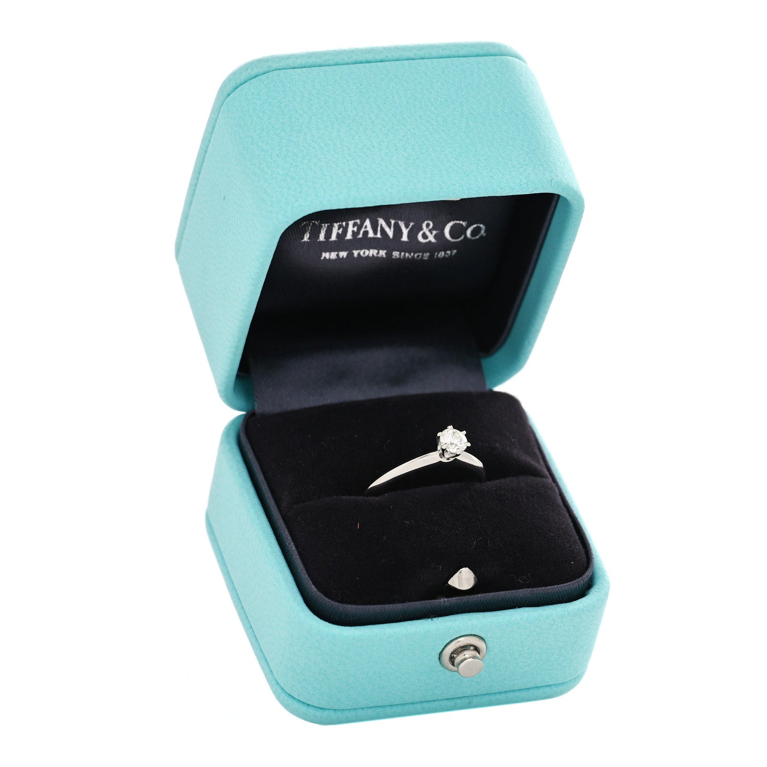 Tiffany Platinum Diamond .24ct Solitaire Engagement Ring 49 5 6 of 6