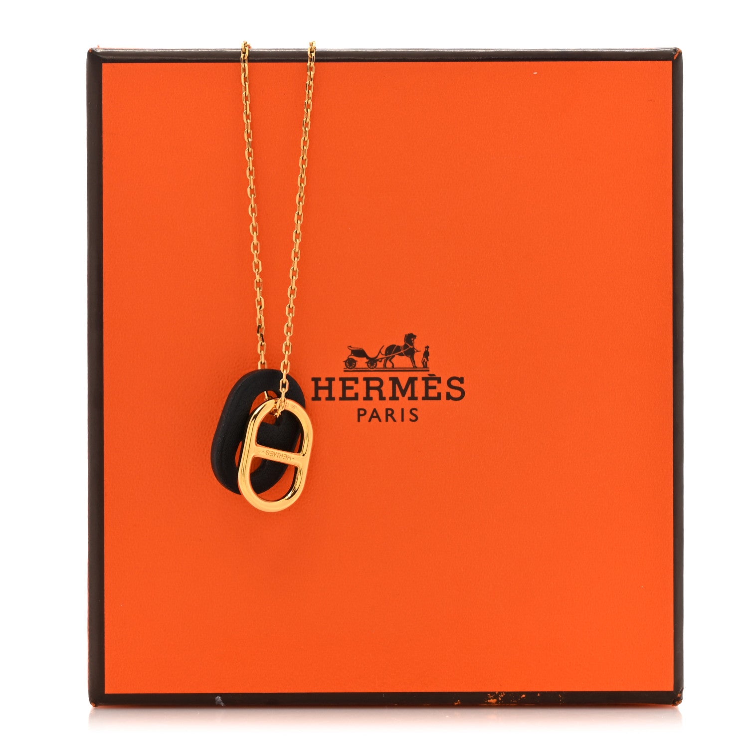 Hermes Swift O'Maillon Pendant Necklace Black 7 of 7