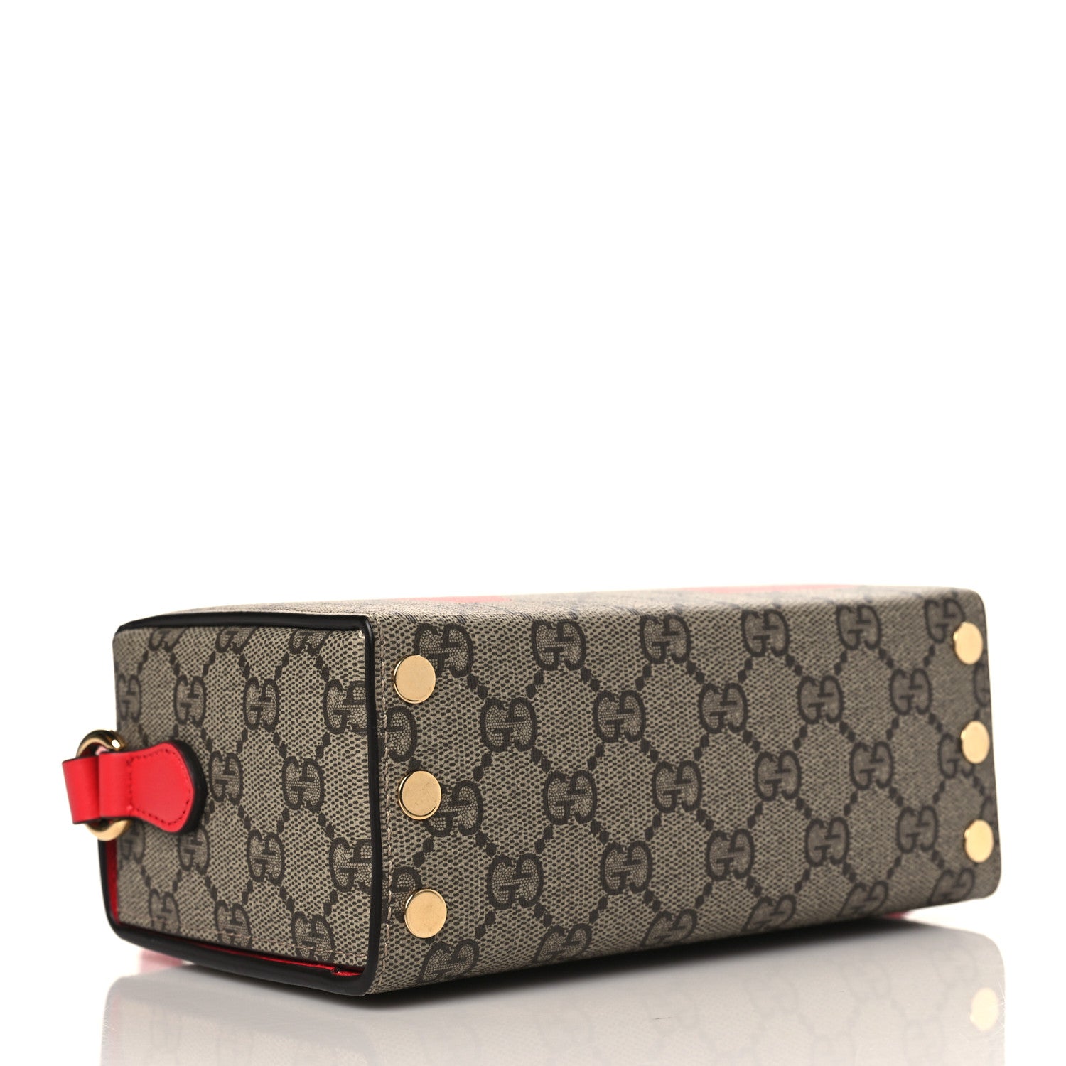 Gucci GG Supreme Monogram Moon Calfskin Love Valentines Day Padlock Case Beige Ebony New Geranium 4 of 8
