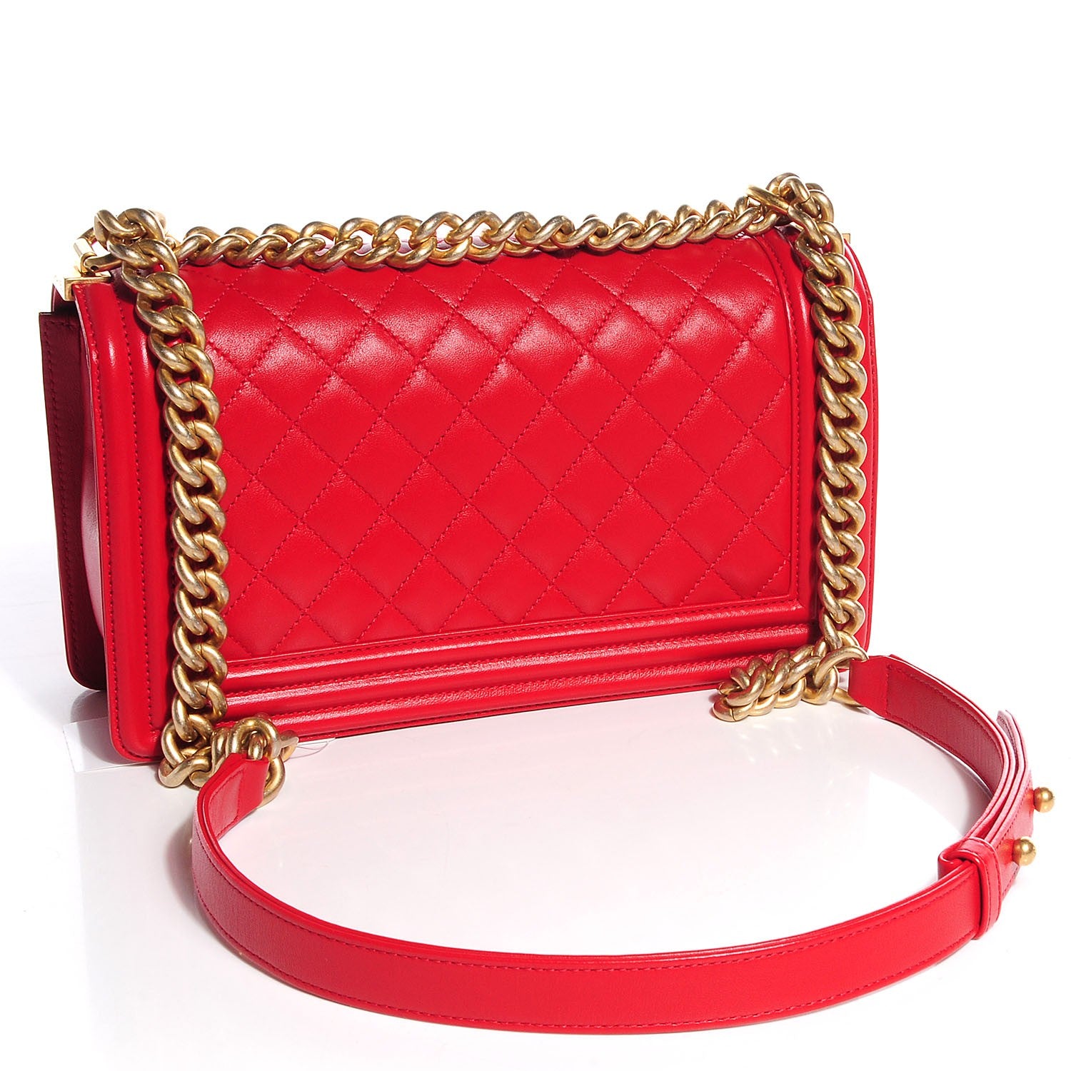 Chanel Lambskin Quilted Medium Boy Flap Red 3 of 9