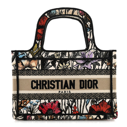 Christian Dior Canvas Embroidered Mille Fleurs Mini Book Tote Multicolor 1 of 11