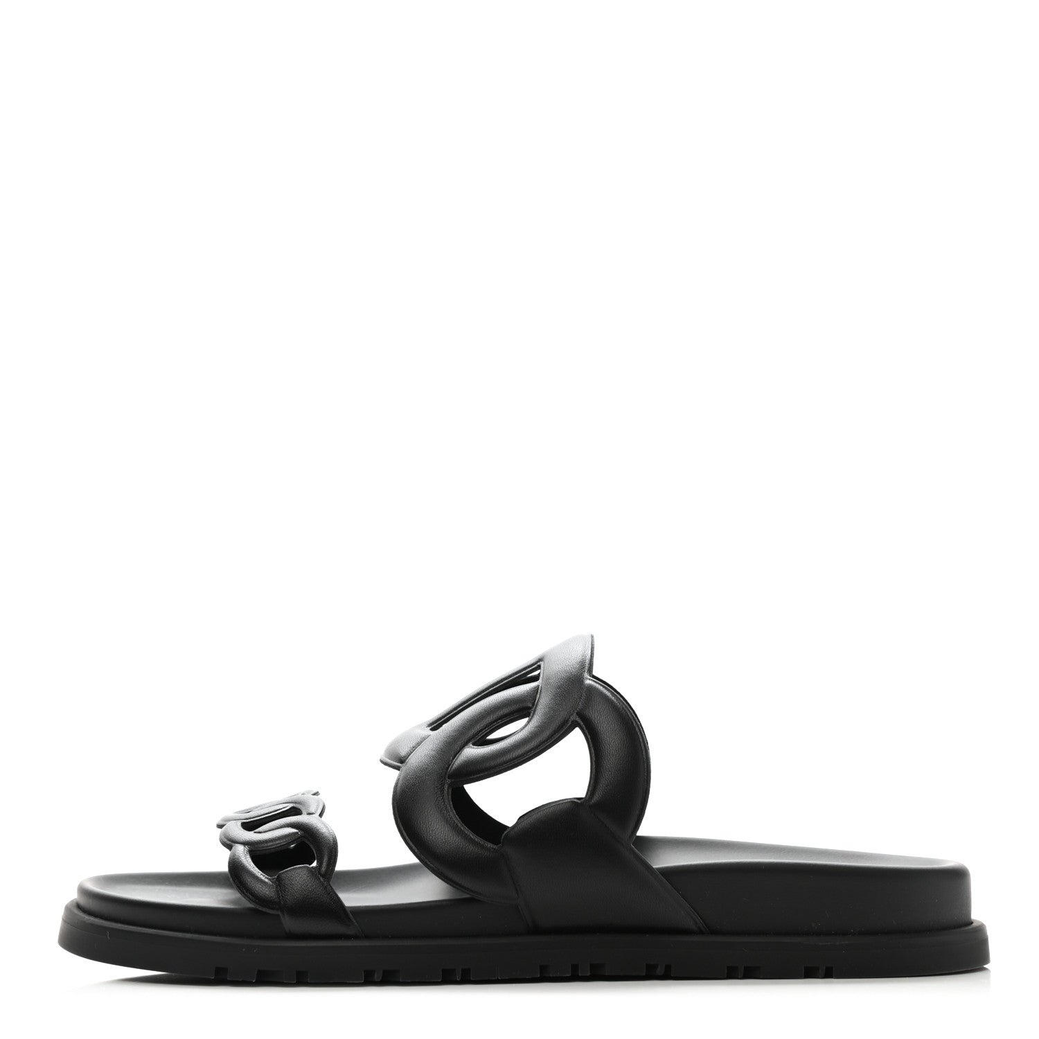 Hermes Nappa Extra Sandals 38 Black 1 of 8