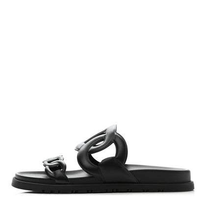 Hermes Nappa Extra Sandals 38 Black 1 of 8