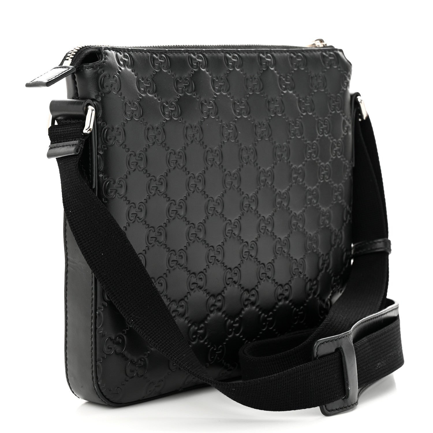 Gucci Guccissima Signature Small Messenger Bag Black 3 of 13