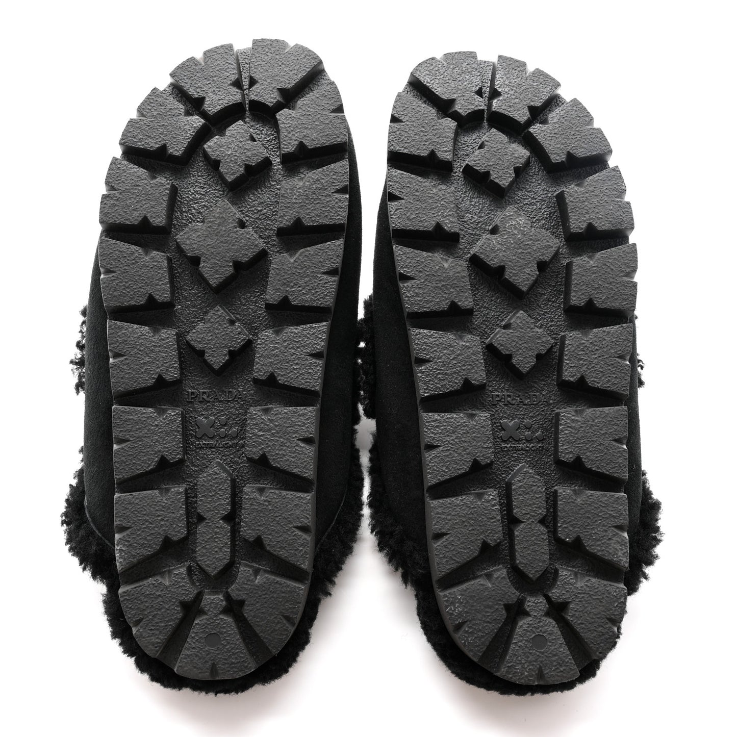 Shearling Metal Triangle Logo 20mm Slippers 37 Black