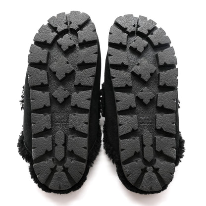 Prada Shearling Metal Triangle Logo 20mm Slippers 37 Black 5 of 8