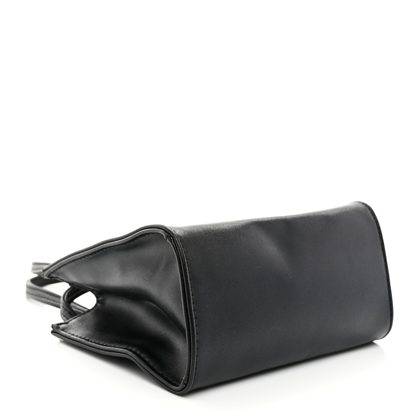 Vegan Leather Small Shopping Bag Black