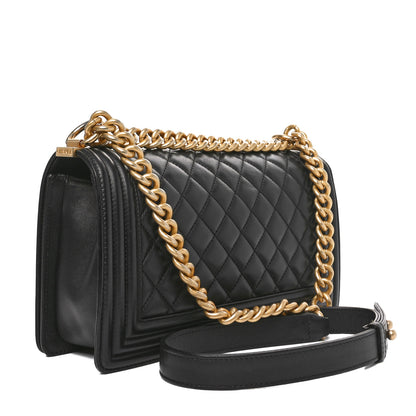 Chanel Lambskin Quilted Medium Boy Flap Black 3 of 11