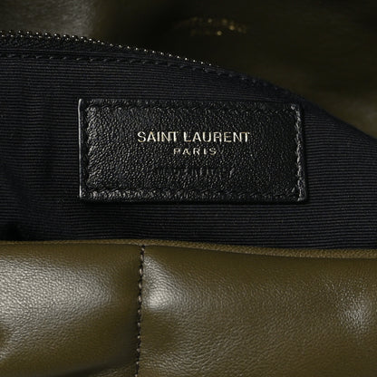 Saint Laurent Lambskin Quilted Medium Loulou Puffer Monogram Chain Satchel Seaweed 6 of 9
