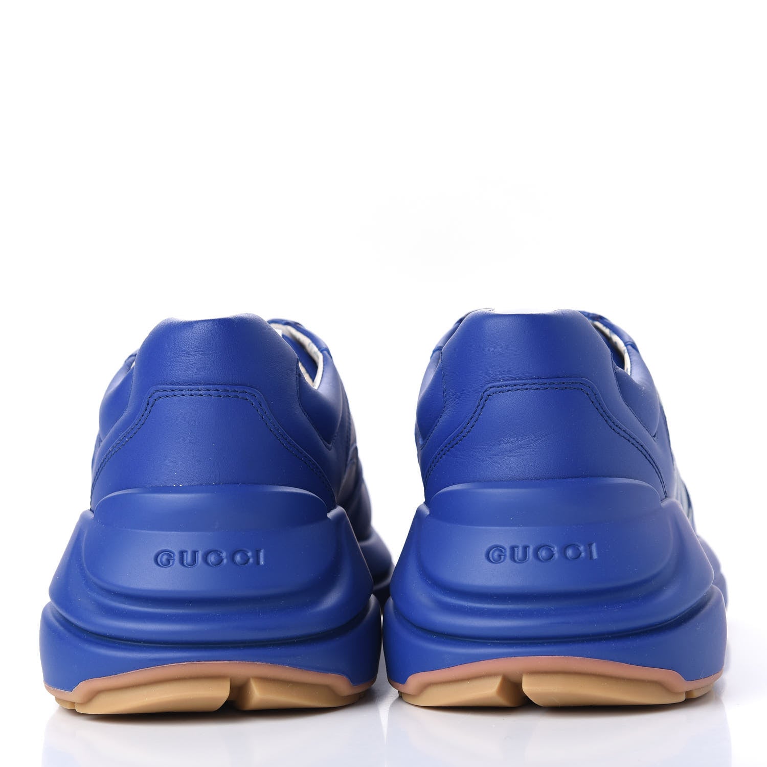 Gucci X MLB Calfskin NY Yankees Mens Rhyton Sneakers 8 Electric Blue 7 of 16