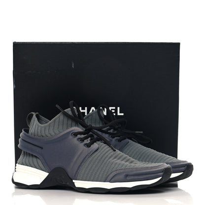 Chanel Stretch Fabric CC Sneakers 39.5 Grey 10 of 10