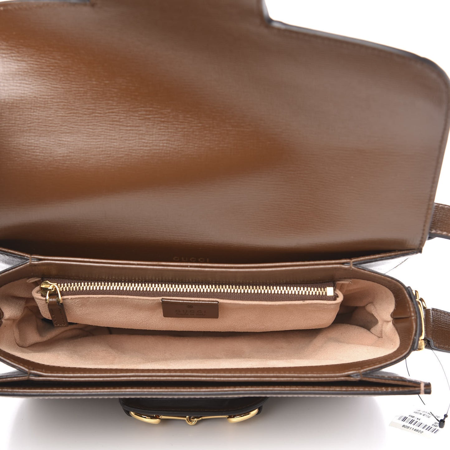 GG Supreme Monogram Horsebit 1955 Shoulder Bag Beige Brown Sugar