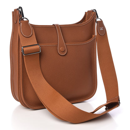 Hermes Taurillon Clemence Evelyne III PM Gold 3 of 11