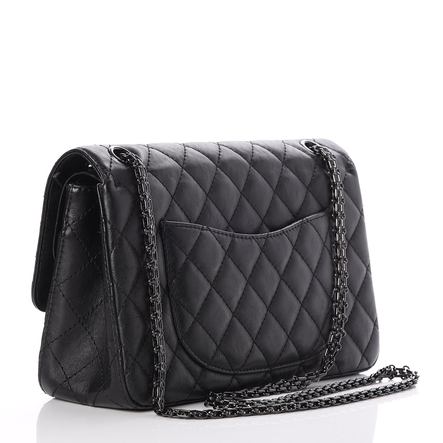 Chanel Crumpled Calfskin Quilted 2.55 Reissue 226 Flap So Black 3 of 8
