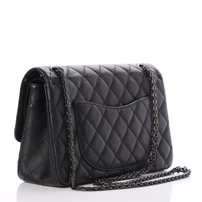 Chanel Crumpled Calfskin Quilted 2.55 Reissue 226 Flap So Black 3 of 8