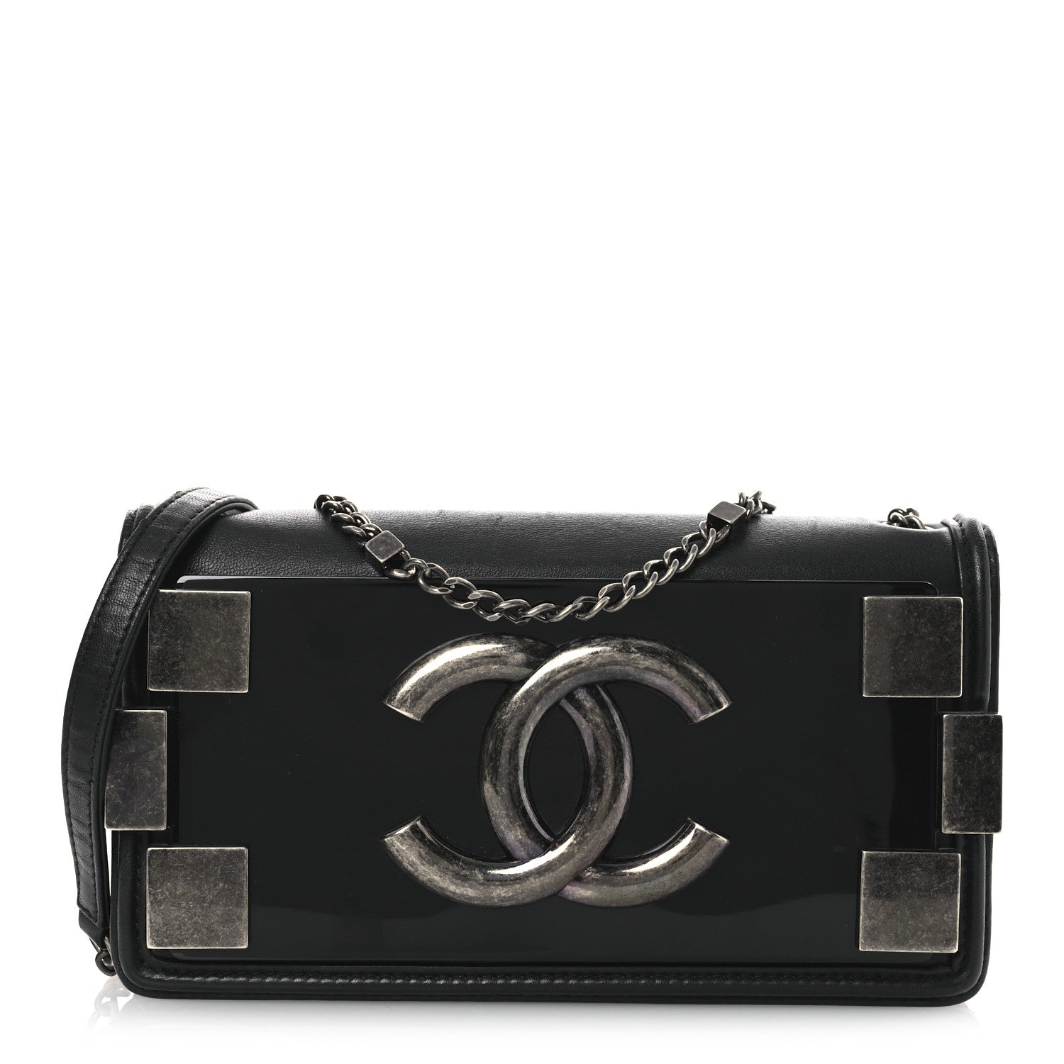 Chanel Calfskin Plexiglass Horizontal Boy Brick Flap Black 1 of 12