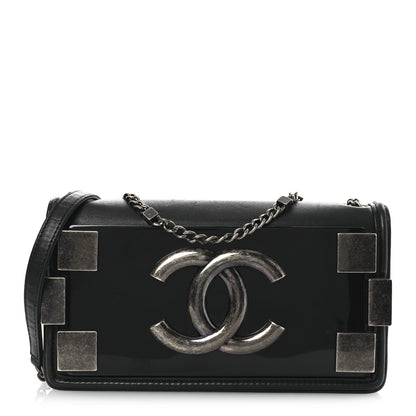 Chanel Calfskin Plexiglass Horizontal Boy Brick Flap Black 1 of 12